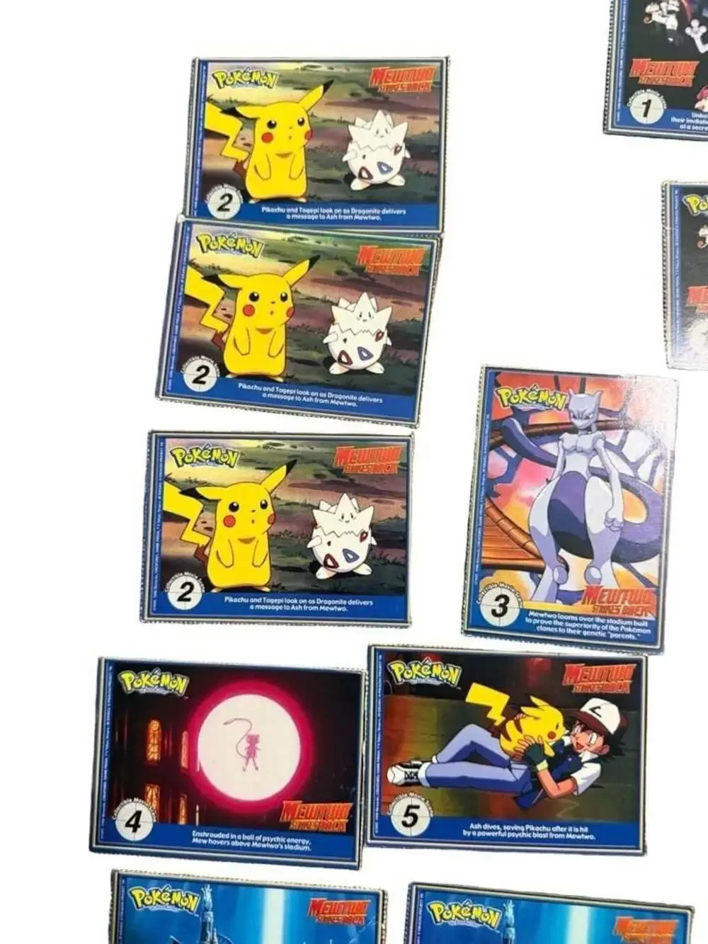 Vintage 1999 Burger King Pokemon The First Movie Trading Cards PokeTrivia Bundle